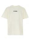 Jil Sander White T-shirt With Short Sleeves And Contrasting Logo Print In Cotton Man