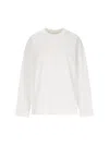 Jil Sander White Cotton Jersey Sweashirt With Embossed Logo In Cream