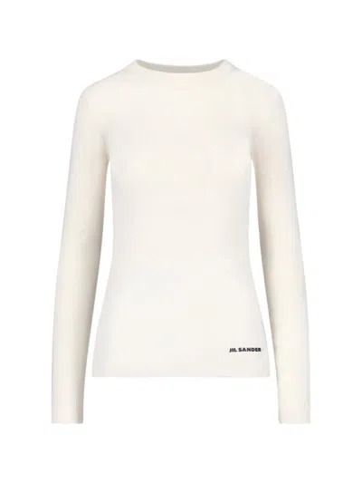 Jil Sander Women White Cotton T-shirt In Neutral
