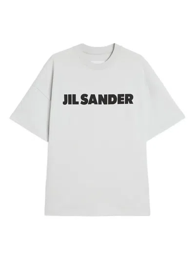 Jil Sander Logo T-shirt In Gray