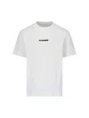 Jil Sander White T-shirt With Short Sleeves And Contrasting Logo Print In Cotton Man In White