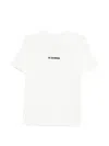Jil Sander Men White Crewneck T-shirt With Logo Lettering On The Front In Cotton Man In White