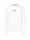 Jil Sander Logo-printed Long-sleeved T-shirt In White