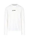 Jil Sander Logo-printed Long-sleeved T-shirt In White