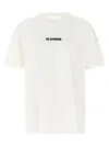 Jil Sander White T-shirt With Short Sleeves And Contrasting Logo Print In Cotton Man In White