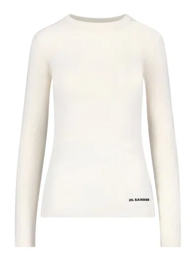 Jil Sander Women White Cotton T-shirt In Neutral