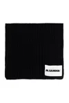 JIL SANDER JIL SANDER+ LOGO TAG KNITTED SCARF