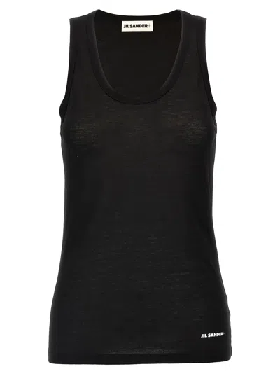 Jil Sander Logo Top In Black
