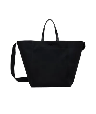 Jil Sander Logo Tote Bag In Black