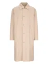 Jil Sander Logo-print Coat In Beige