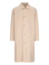 Jil Sander Logo-print Coat In Beige