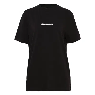 Jil Sander Logo T-shirt In Black