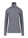 Jil Sander Long Sleeve Top With Funnel Neckline In Green