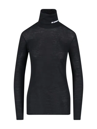 JIL SANDER LOGO TURTLENECK SWEATER