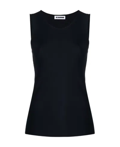 Jil Sander Logo Vest In Black