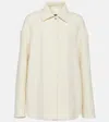 Jil Sander Logo Virgin Wool Coat In White