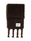 Jil Sander Luxurious Soft Fringed Scarf Accessory In Black