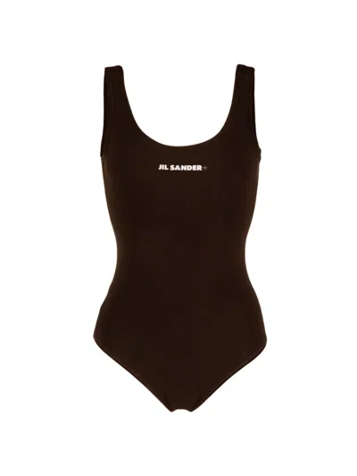 Jil Sander Logo-embellished Women's Swimsuit For Ss26 In Blue