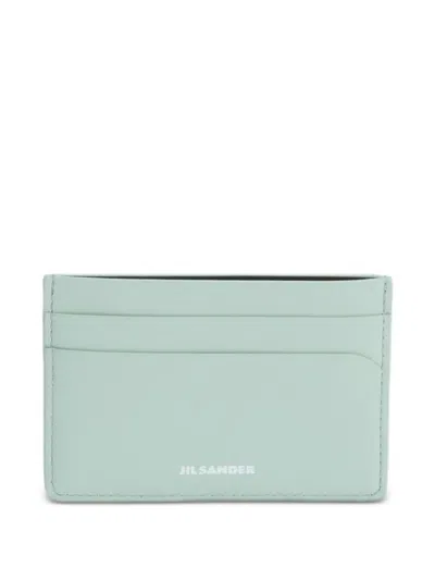 Jil Sander Logo-embossed Card Holder In Green