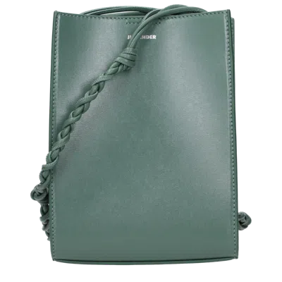Jil Sander Logo-embossed Leather Crossbody Bag In Green