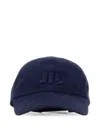 Jil Sander Navy Blue Logo Textured Baseball Hat In Blue