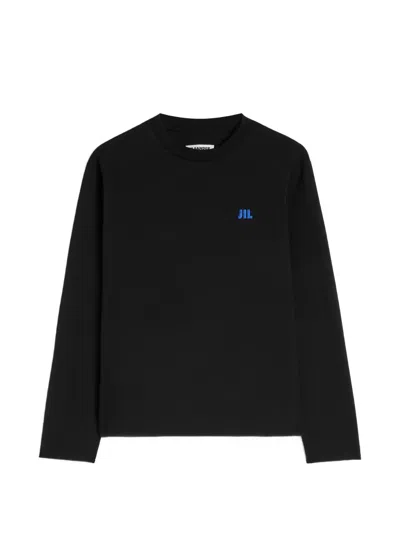 Jil Sander Logo-embroidered Long-sleeve T-shirt In Black