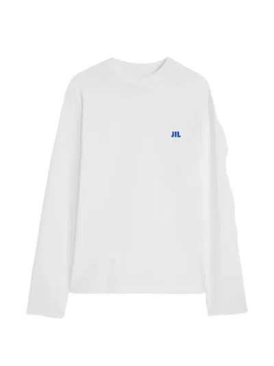 Jil Sander Logo-embroidered Long-sleeve T-shirt In White