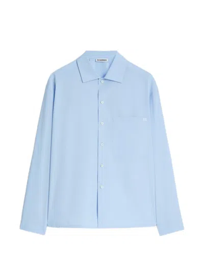 JIL SANDER LOGO-EMBROIDERED SHIRT