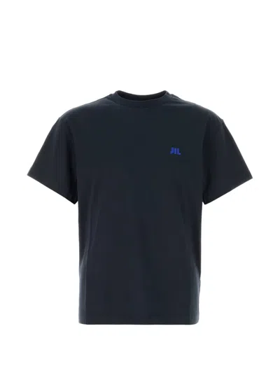Jil Sander T-shirt With Embroidered Logo In Blue