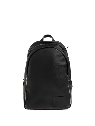 Jil Sander Logo-patch Leather Backpack In Black
