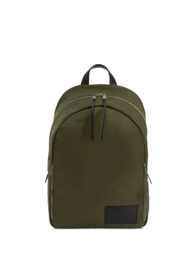 Jil Sander Logo-patch Zipped Backpack In Green