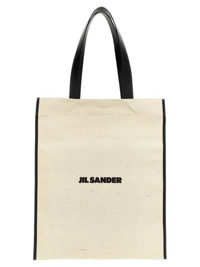 Jil Sander Logo-print Canvas Tote Bag In Cream
