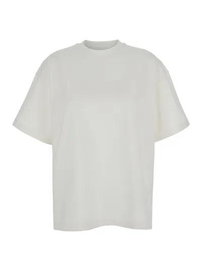 Jil Sander Logo-print Cotton Crewneck T-shirt In White