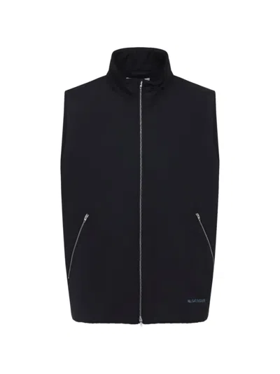 Jil Sander Logo-print Funnel-neck Gilet In Black