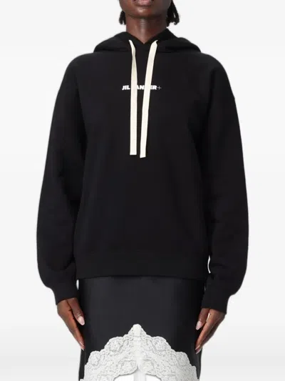 Jil Sander Logo-print Hoodie In Black