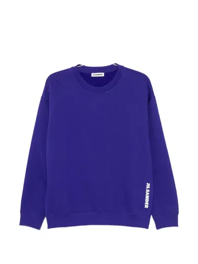Jil Sander Logo-print Sweatshirt In Blue