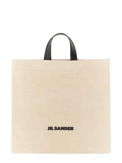 Jil Sander Logo-print Tote Bag In White