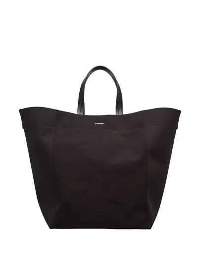 Jil Sander Logo-print Tote Bag In Brown