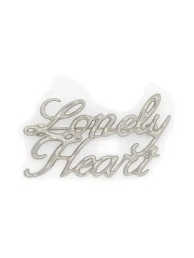 Jil Sander Lonely Heart Brooch In Brown