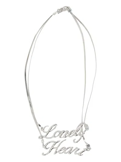 Jil Sander Lonely Heart Necklace In White