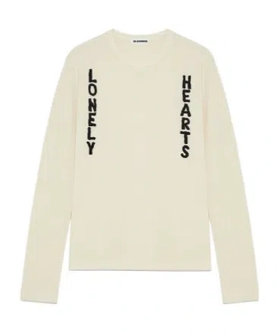 Jil Sander 'lonely Hearts' Sweater In White