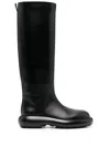 Jil Sander Long Black Boots With Smooth Leather Finish In Black
