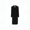 Jil Sander Long Black Cashmere Coat With Minimalist Design In Black