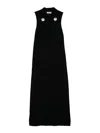 Jil Sander Spread-collar Wool Maxi Dress In Black