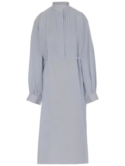 Jil Sander Cotton Chemise Dress In Blue