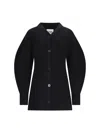 Jil Sander Black Wool Cardigan With Buttons In Black