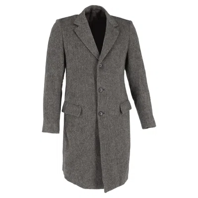 Jil Sander Long Coat In Grey Wool
