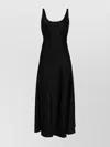 Jil Sander Long Dress With Fitted Bodice And Flared Skirt In Black