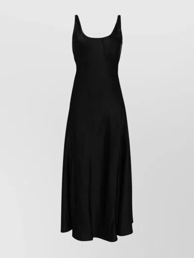 JIL SANDER LONG DRESS WITH FITTED BODICE AND FLARED SKIRT