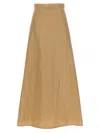 Jil Sander Long Flared Skirt With High-waisted Silhouette In Brown